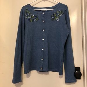NWT Karen Scott Flower Cardigan